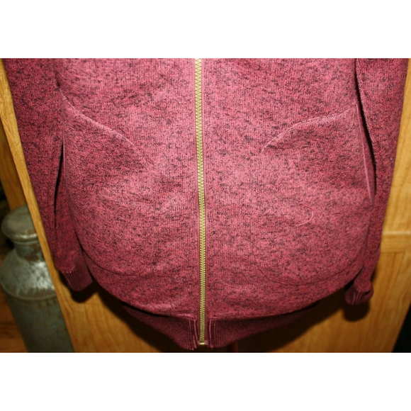 RENEGADE CLUB WOMEN'S HOODIE JACKET SZ XL LS ZIP FRONT BURGANDY NWOT - Picture 3 of 7